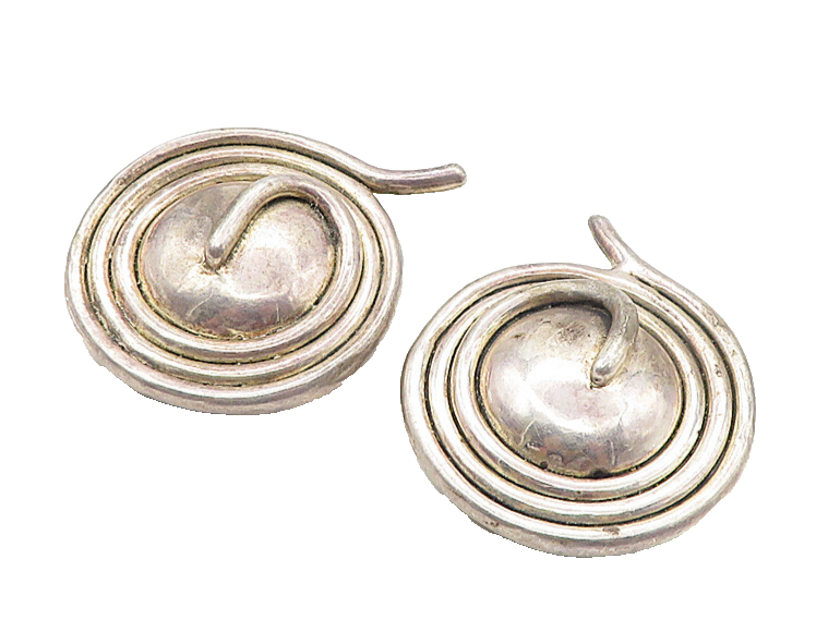 ISRAEL 925 Sterling Silver  Vintage  Modernist Non Pierce Earrings  EG3857