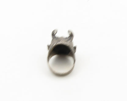 925 Sterling Silver  Vintage Heavy Devil Masonic Biker Ring Sz 13  RG18928