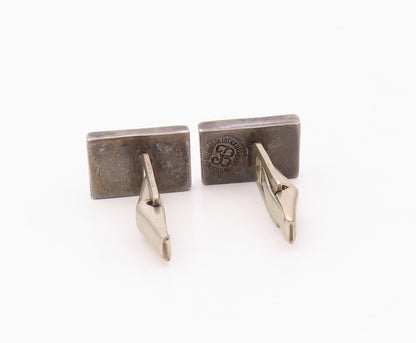 LOS BALLESTEROS MEXICO 925 Silver  Vintage Inlaid Turquoise Cufflinks  TR2777