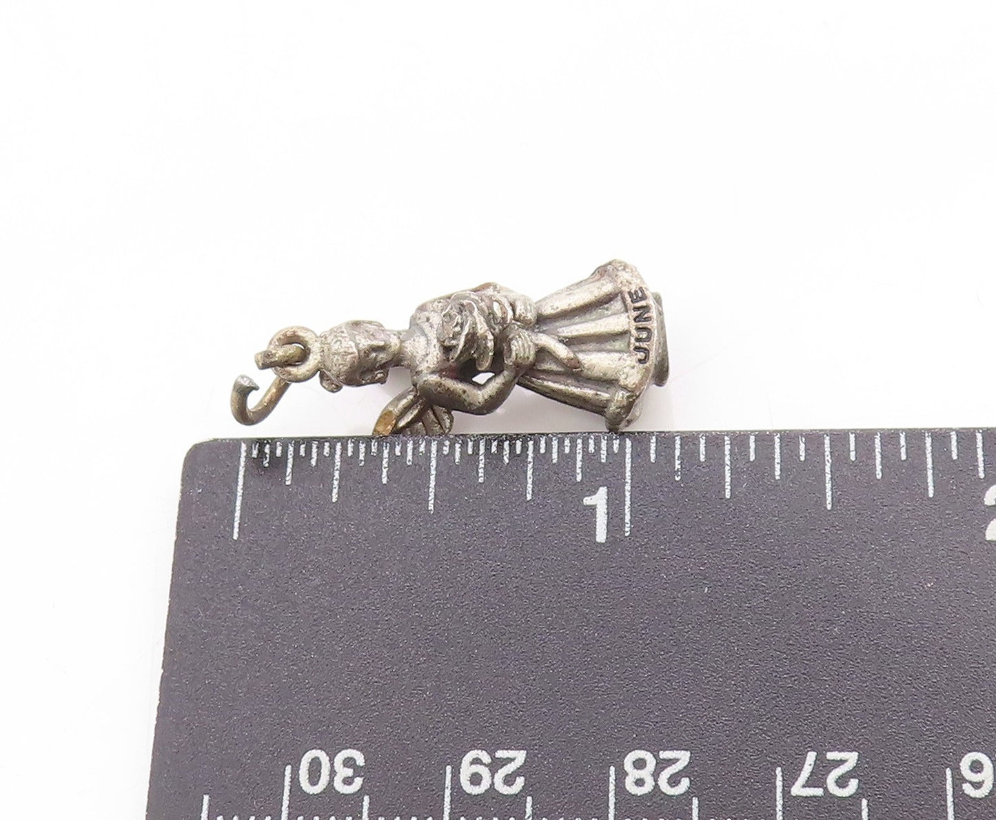 925 Sterling Silver Vintage Pendant Lucky Guardian Angel Of June Charm  PT25025