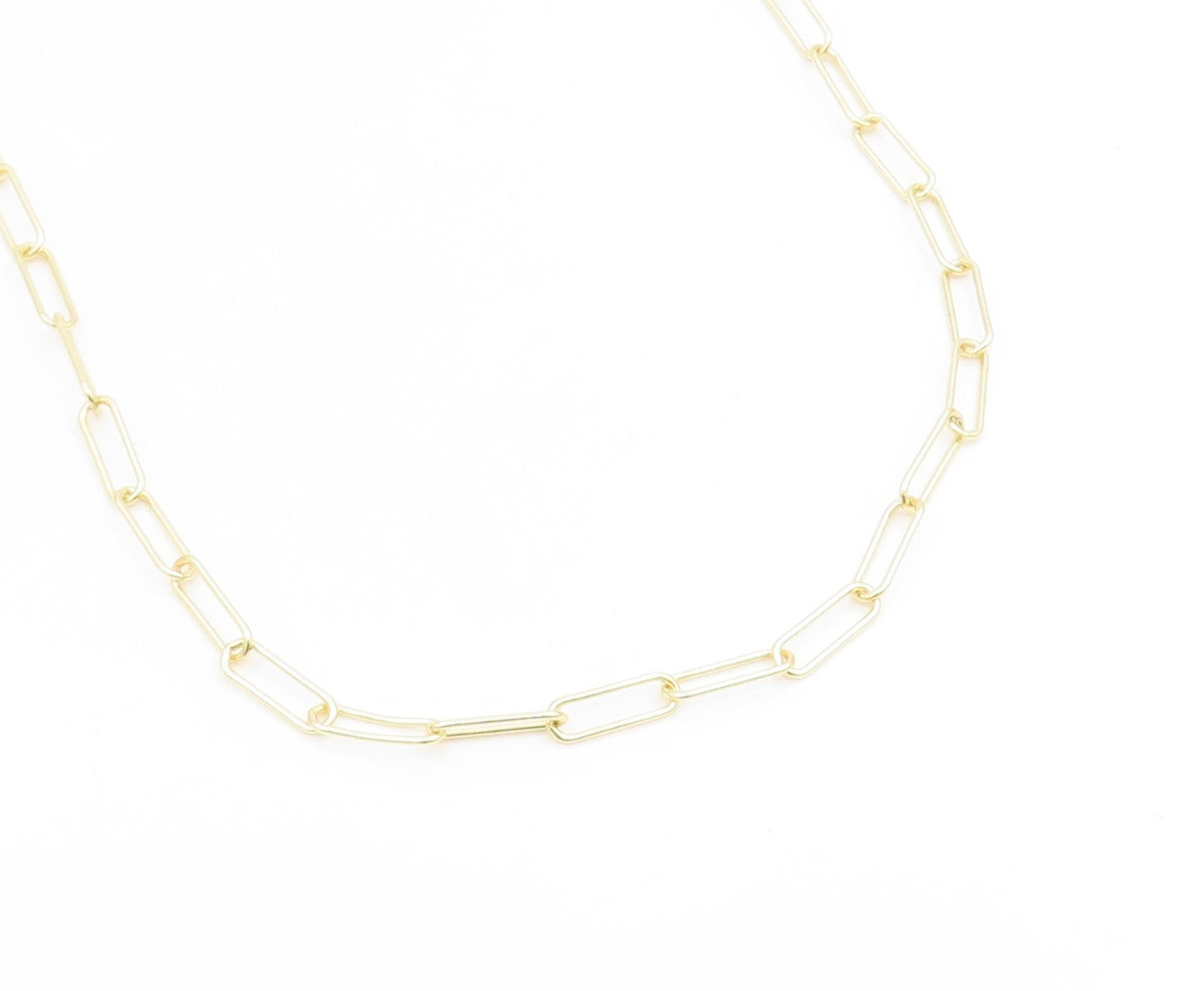 925 Sterling Silver Vintage Necklace Gold Plated DSMK Paperclip Chain  NE4815