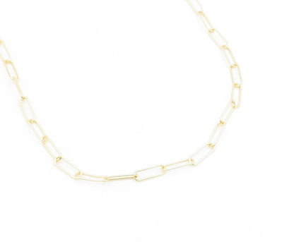 925 Sterling Silver Vintage Necklace Gold Plated DSMK Paperclip Chain  NE4815