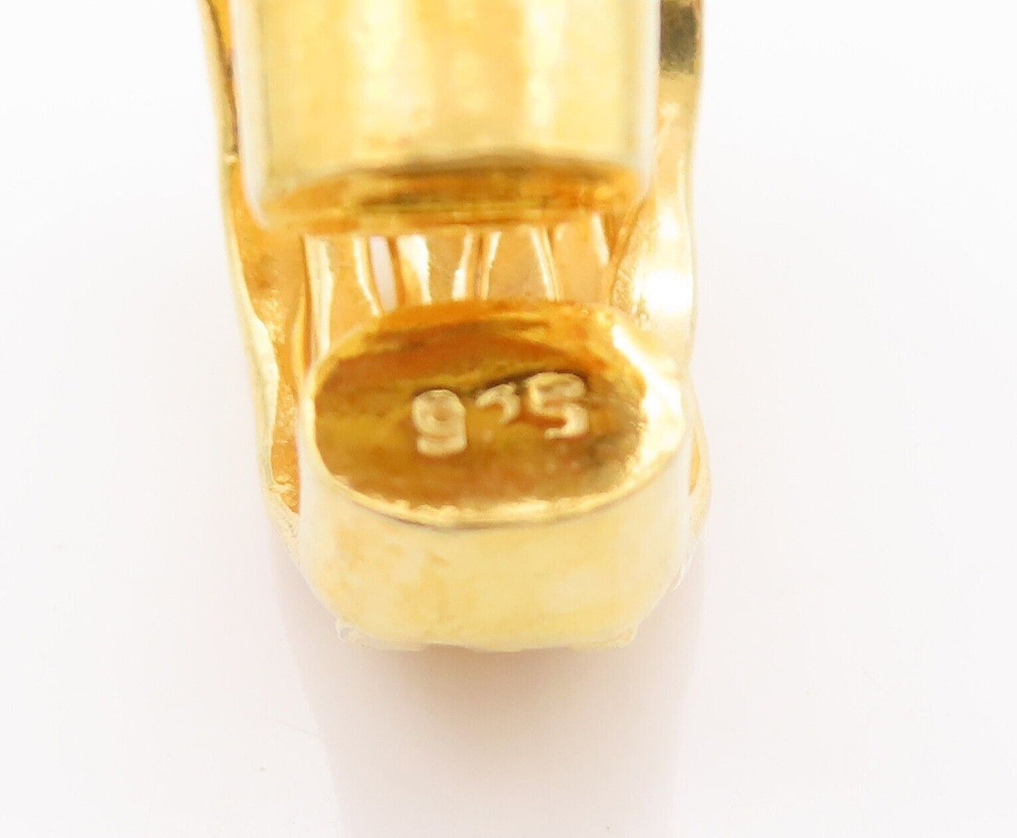 925 Sterling Silver Vintage Ring Gold Plated Brutalist Carved  Sz 6.5  RG28256