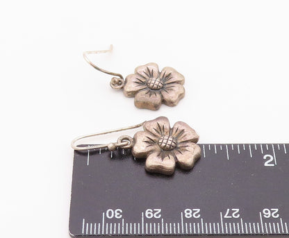 925 Sterling Silver Vintage Earrings Classic Botanical Floral Dangle  EG14403