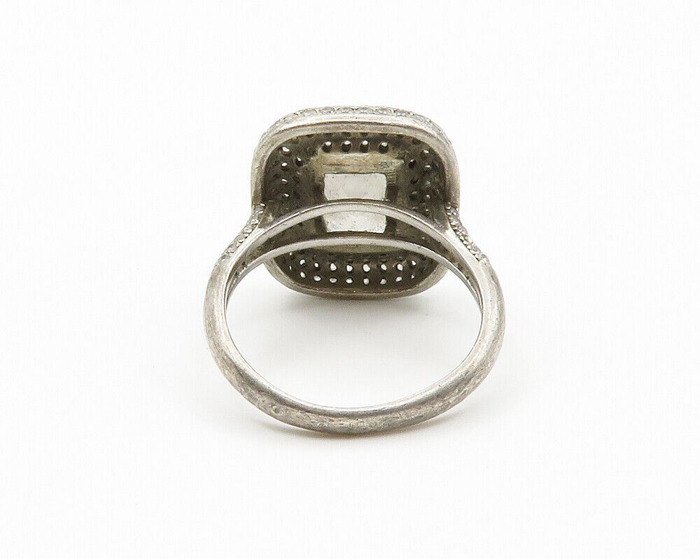 925 Sterling Silver  Sparkling Cubic Zirconia Cocktail Ring Sz 8  RG14692