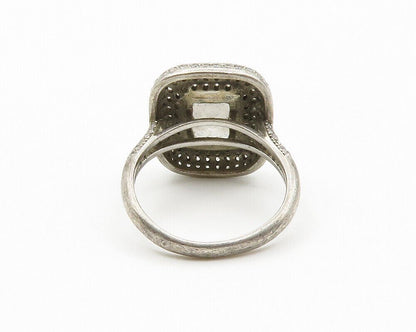 925 Sterling Silver  Sparkling Cubic Zirconia Cocktail Ring Sz 8  RG14692