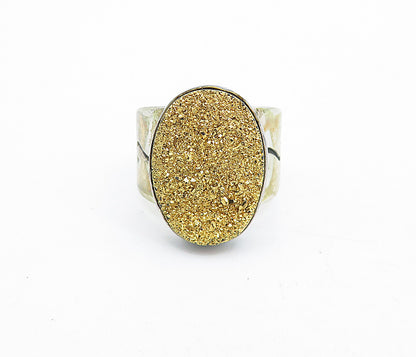 DTR JAY KING 925 Sterling Silver  Vintage Druzy Cocktail Ring Sz 7.5  RG5532