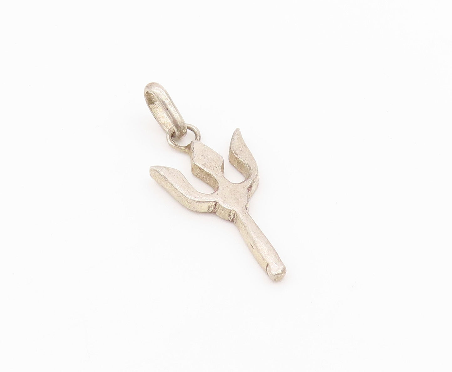 925 Sterling Silver Vintage Pendant Solid Cutout Pointed Devil weapon  PT24328