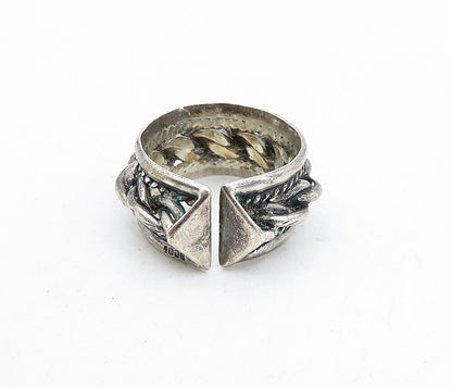 925 Sterling Silver  Vintage Oxidized Rope Twist Design Band Ring Sz 6  RG5012