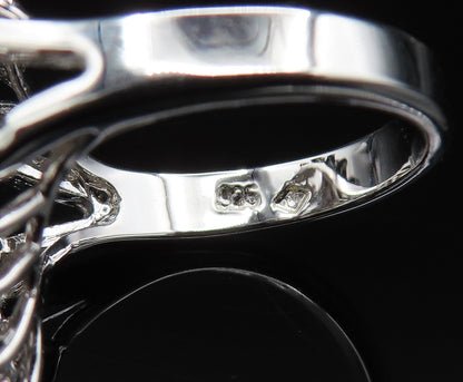 925 Silver  Vintage Diamond Shaped Cubic Zirconia Halo Ring Sz 7.5  RG25650