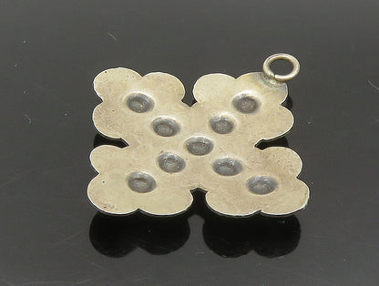 925 Sterling Silver Vintage Beaded Etched Cross Pendant PT20267