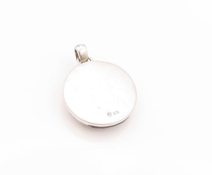 925 Sterling Silver Vintage Pendant Gemstone & CZ Designer Inlay  PT24055