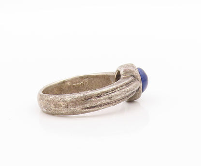 925 Sterling Silver Vintage Ring Antique Cabochon Lapis Lazuli  Sz 7.5  RG33372