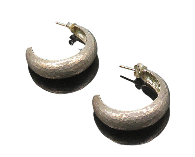 SILPADA 925 Sterling Silver  Vintage Shiny Hammered JHoop Earrings  EG9487