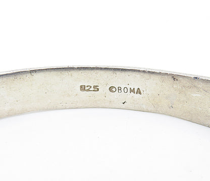 BOMA 925 Sterling Silver  Vintage Smoky Topaz Hook Bangle Bracelet  BT2485