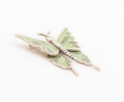 925 Sterling Silver Vintage Brooch Pin Designer Turquoise Butterfly  BP10928