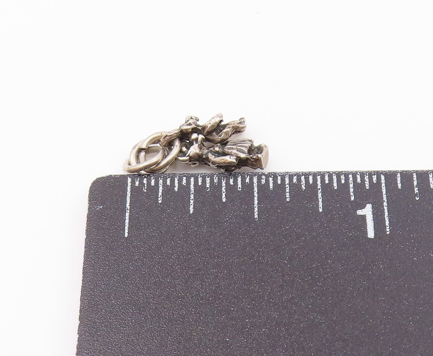 925 Sterling Silver  Vintage Male & Female Bear Charm Pendant  PT21191