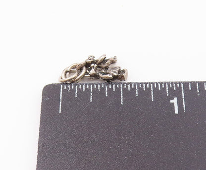925 Sterling Silver  Vintage Male & Female Bear Charm Pendant  PT21191