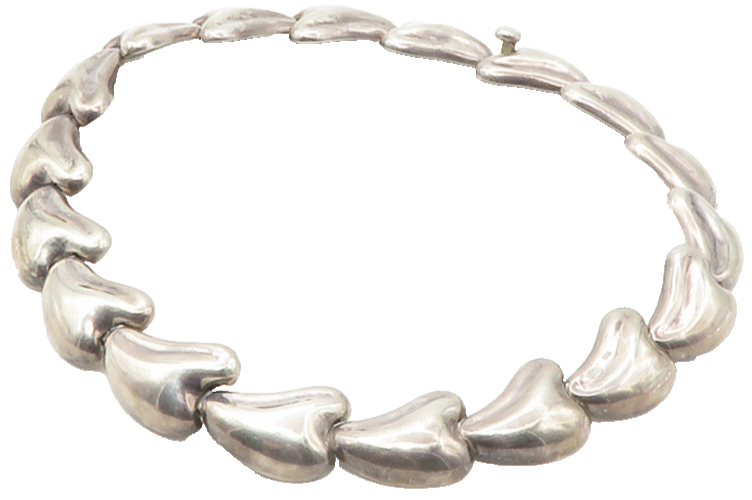 MEXICO 925 Sterling Silver  Vintage Dark Tone Hinge Chain Necklace  NE2412