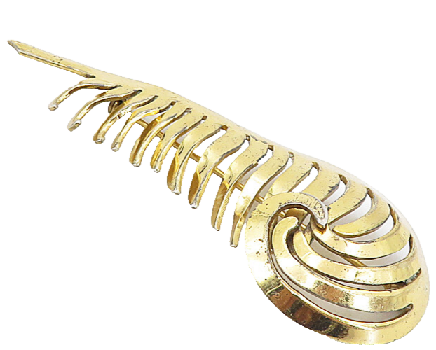 925 Sterling Silver  Vintage Shiny Handmade Swirl Design Brooch Pin  BP3137