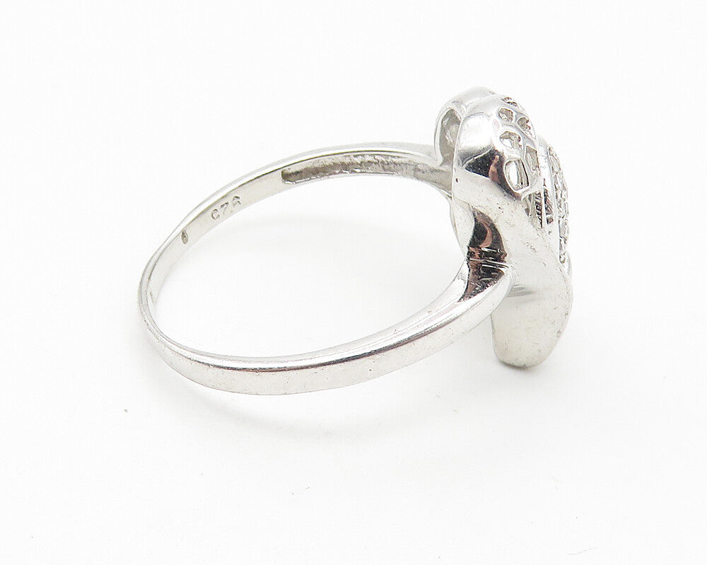 925 Sterling Silver  Sparkling Topaz Love Hearts Band Ring Sz 9  RG10737