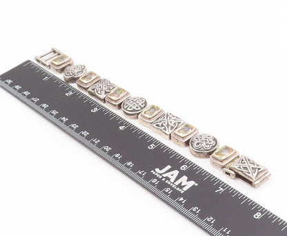 925 Sterling Silver Vintage Bracelet DEBORAH ARMSTRONG Citrine Chain  BT11935