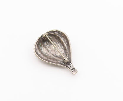 925 Sterling Silver  Vintage Dark Tone Hot Air Balloon Brooch Pin  BP8527