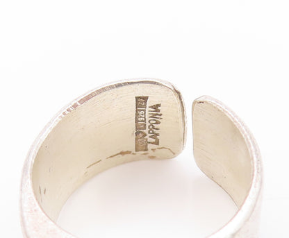 925 Sterling Silver Vintage Ring LAPPONIA Brutalist Carved  Sz 6.5  RG32779