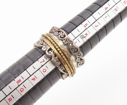 925 Sterling Silver Vintage Ring OR PAZ ISRAEL two Tone Spinner  Sz 6.5  RG36766