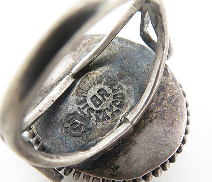 TAXCO 925 Silver  Vintage Tiger's Eye Oval Twist Cocktail Ring Sz 6.5  RG7652