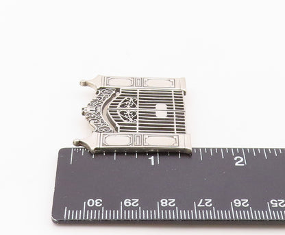 925 Sterling Silver Vintage Brooch Pin HAND & HAMMER Gate With Cross  BP12539