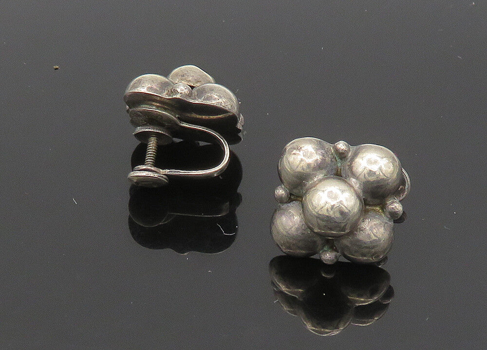 925 Sterling Silver  Vintage Antique Dark Tone Non Pierce Earrings  EG11175