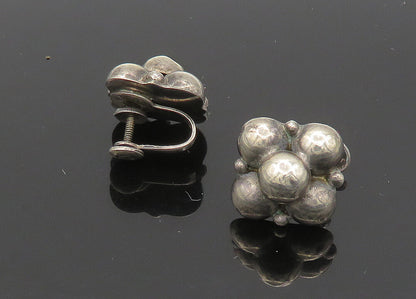 925 Sterling Silver  Vintage Antique Dark Tone Non Pierce Earrings  EG11175