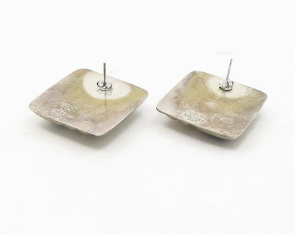 MEXICO 925 Sterling Silver  Vintage Inlaid Black Onyx Drop Earrings  EG6262