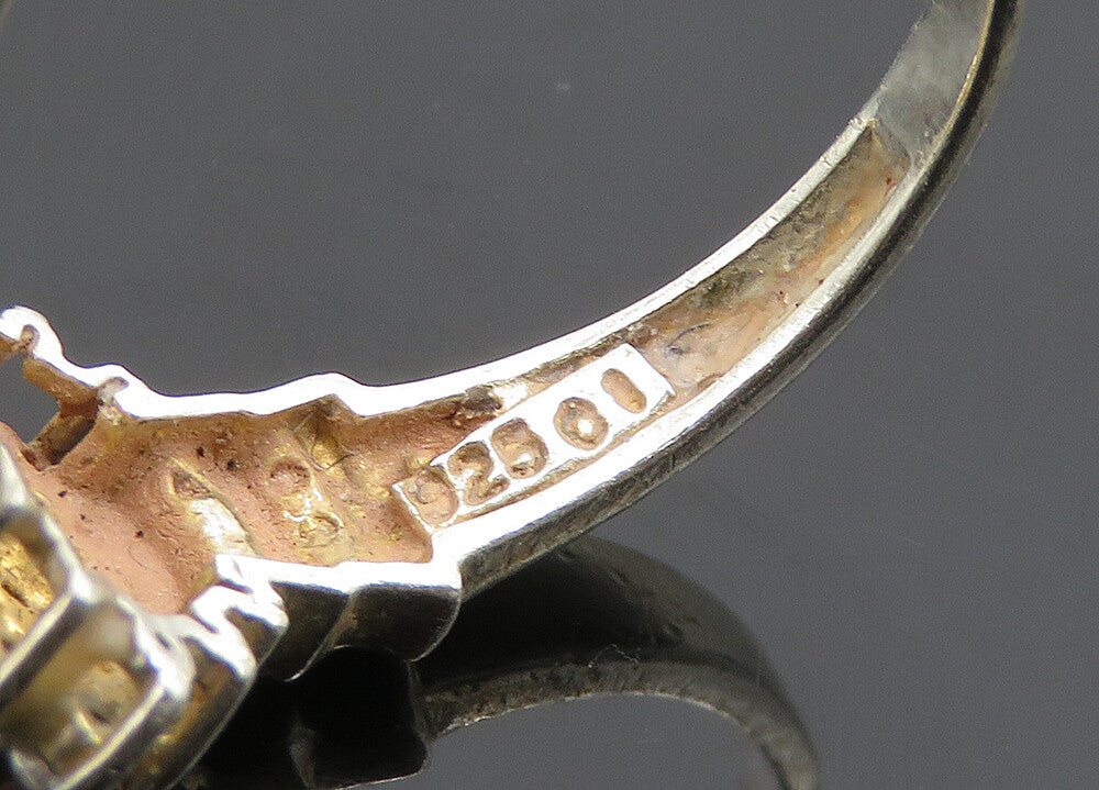 925 Sterling Silver  Vintage Shiny Genuine Diamonds Band Ring Sz 7  RG19920