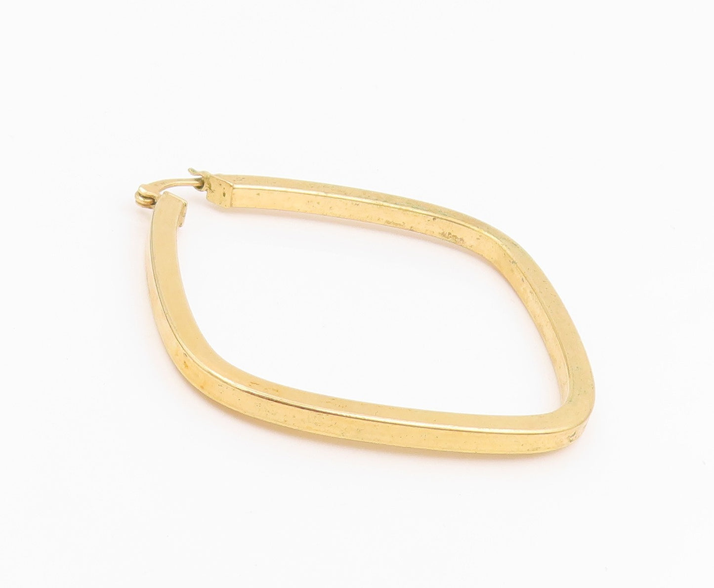 925 Sterling Silver Vintage Earrings Gold Plated Modernist Square Hoop  EG14247