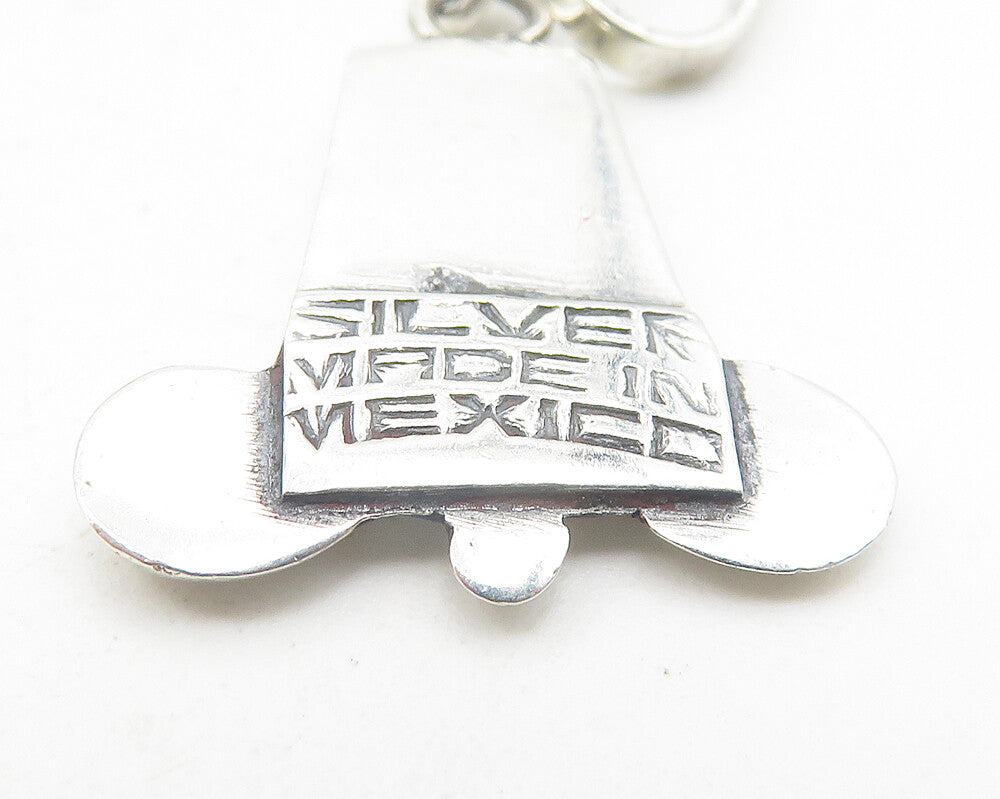 MEXICO 925 Sterling Silver  Vintage Antique Non Pierce Dangle Earrings  EG6226
