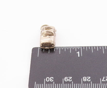 925 Sterling Silver Vintage Pendant 3D Carved New York Taxi Charm  PT24676
