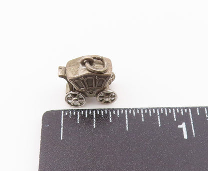 925 Sterling Silver  Vintage Petite Old Fashioned Carriage Pendant  PT18527