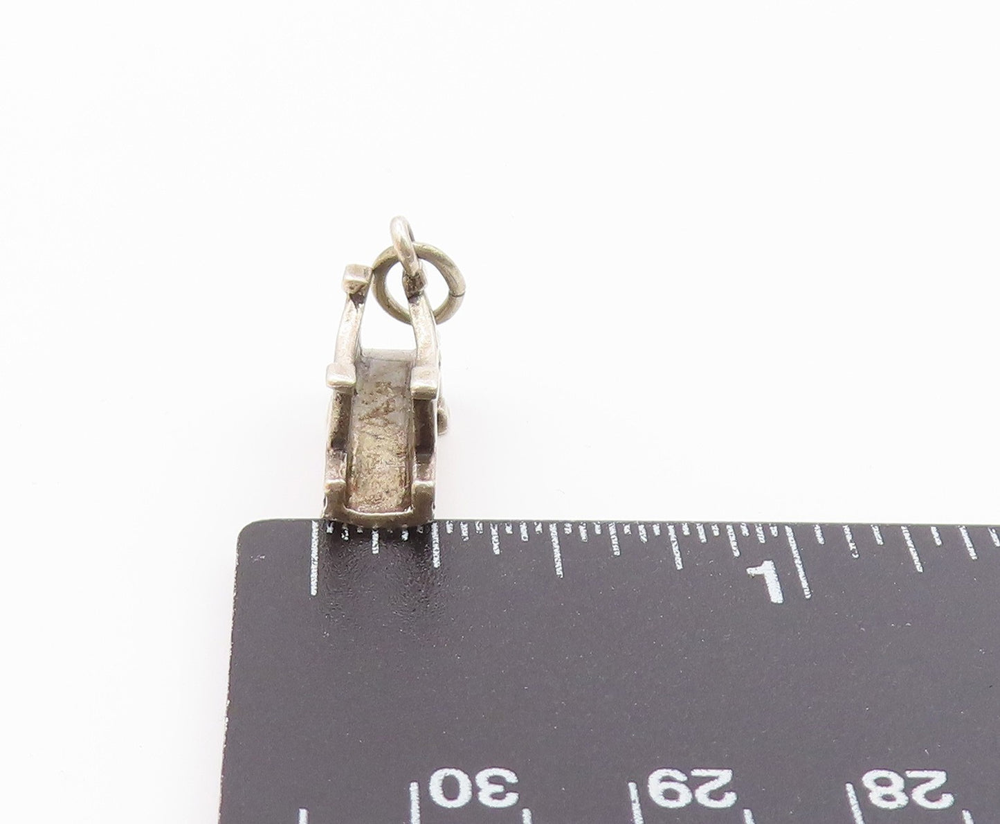 925 Sterling Silver  Vintage  Shiny Petite Bridge Motif Pendant  PT18876