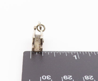 925 Sterling Silver  Vintage  Shiny Petite Bridge Motif Pendant  PT18876