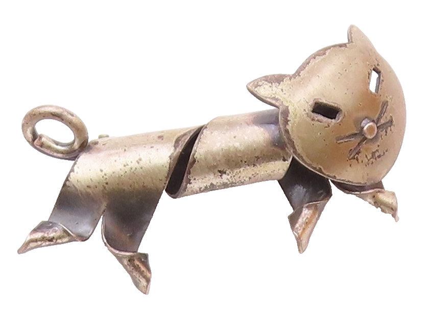 BEAU 925 Sterling Silver  Vintage Fashion Twisted Cat Brooch Pin  BP9786