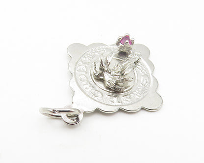 CREA 925 Sterling Silver  Vintage Pink Topaz St. Croix Island Pendant  PT8659