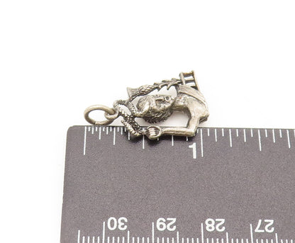 925 Sterling Silver  Vintage Ceaser Roman Mini 3D Carved Pendant  PT22283
