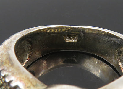 925 Sterling Silver  Vintage Shiny Cubic Zirconia Cocktail Ring Sz 7  RG22367