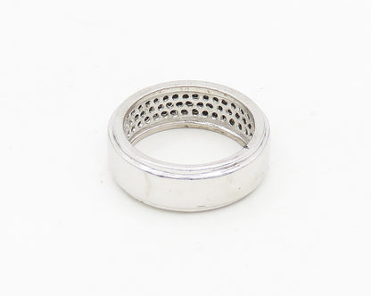 925 Sterling Silver  Vintage Black Hematite Shiny Band Ring Sz 6  RG18457