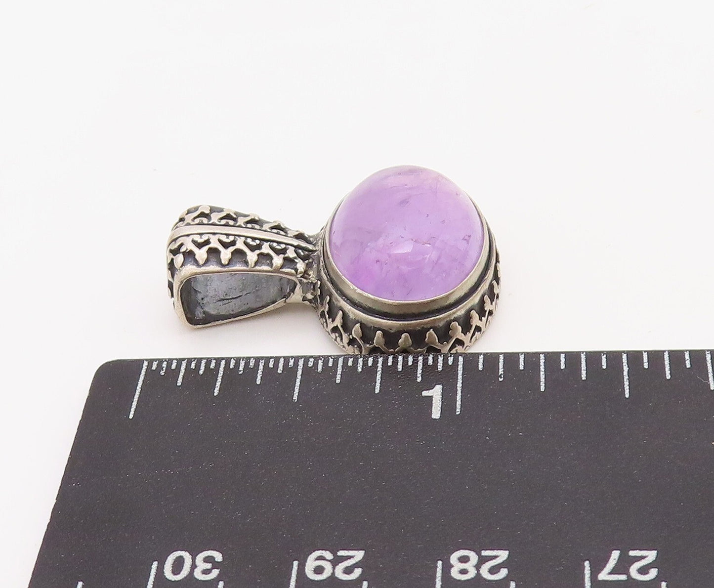 925 Sterling Silver Vintage Pendant CAROLYN POLLACK Oval Purple Gemstone PT23495