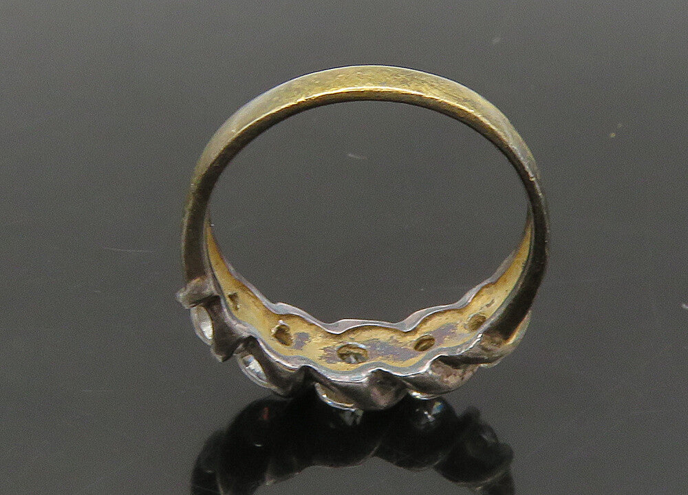 925 Silver  Vintage Cubic Zirconia 5 Stone Petite Band Ring Sz 5  RG22211