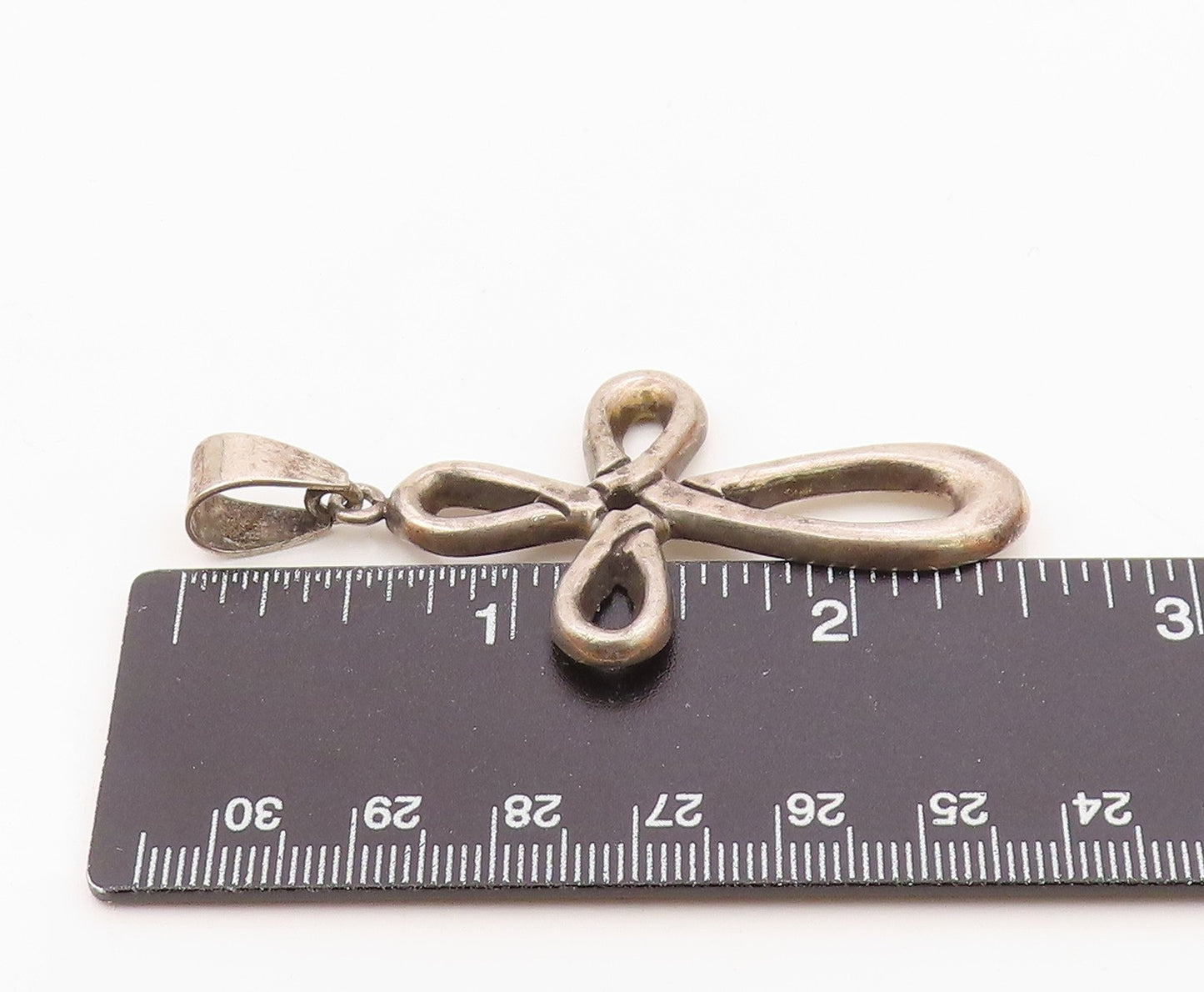 MEXICO 925 Sterling Silver  Vintage Infinity Religious Cross Pendant  PT20264