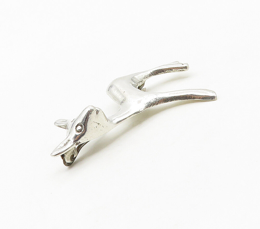 925 Sterling Silver  Vintage Shiny Petite Baby Deer Smooth Brooch Pin  BP6567